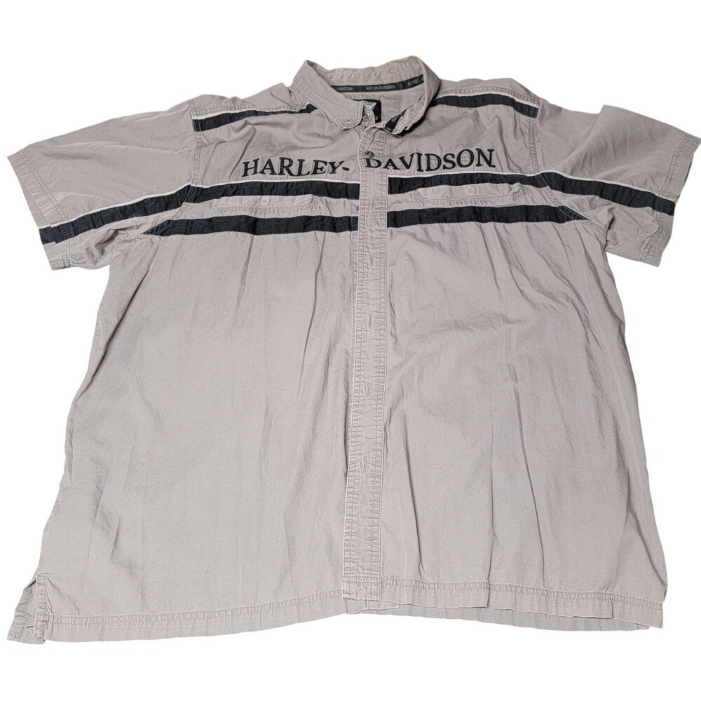 Harley Davidson XXL Button Mechanics Patch Work Shirt, Embroidered MotorClothes